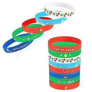 Christmas New Bracelets Silicone 8 Cute Designs Holiday Festive Fashion